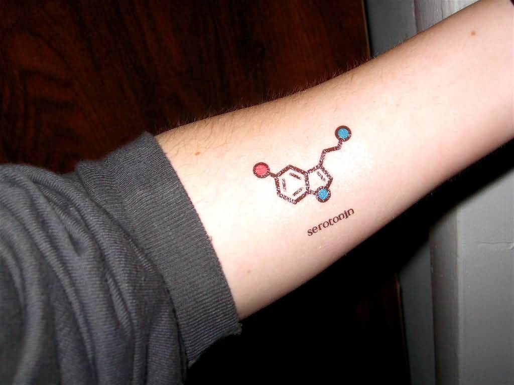 Small Molecule Science Tattoo On Arm Sleeve