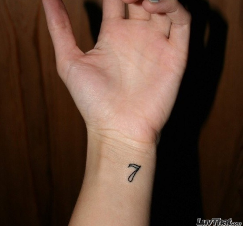 Small Number 7 Tattoo On Wrist
