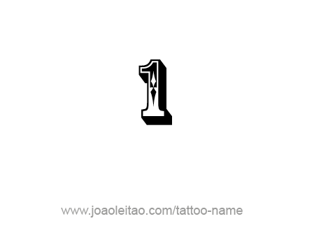 Small Number One Tattoo Design