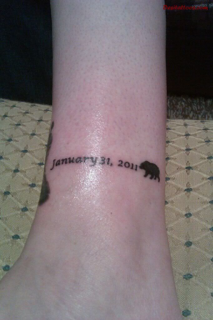 Small Remembrance Tattoo On Ankle