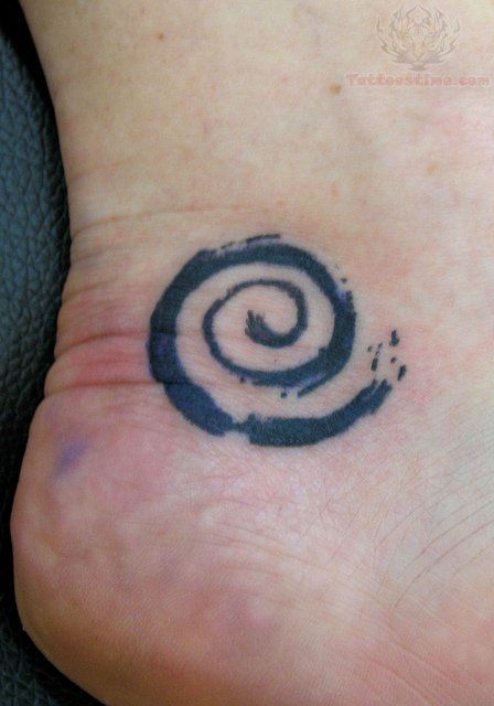 Small Spiral Tattoo On Ankle