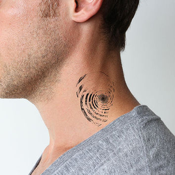 Small Spiral Tattoo On Side Neck