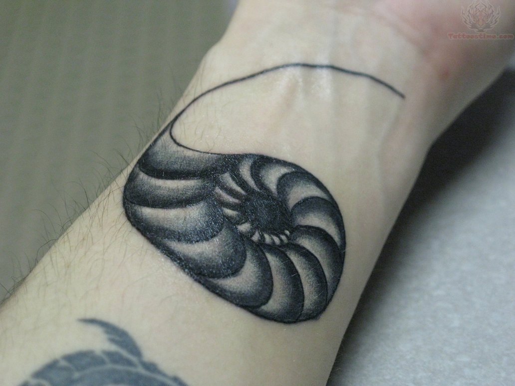 Snail Shell Spiral Tattoo On Wrist