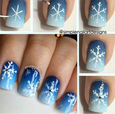 Snowflakes Design Christmas Nail Art
