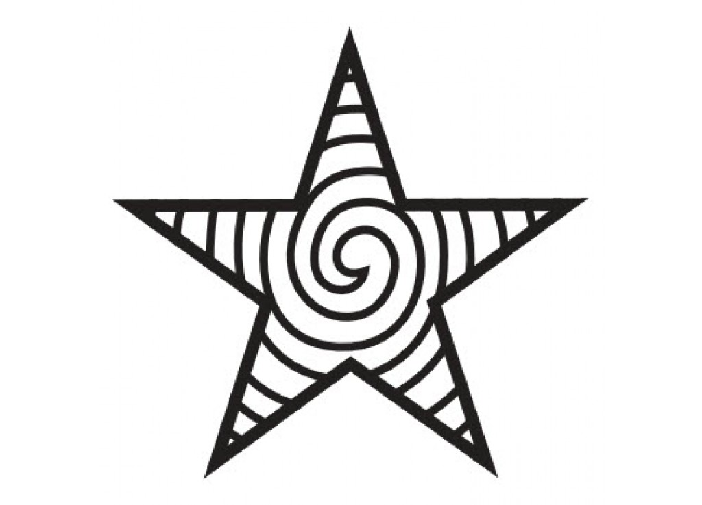 Spiral Star Tattoo Design