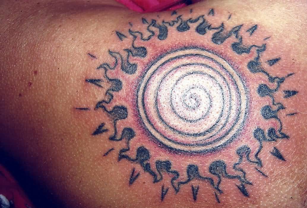 Spiral Sun With Rays Tattoo