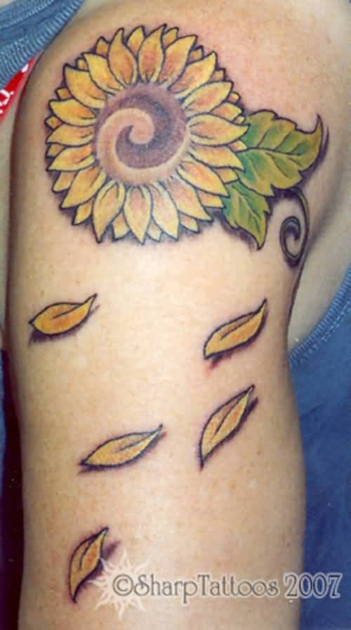 Spiral Sunflower Tattoo
