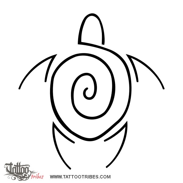 Stylized Spiral Turtle Tattoo Design