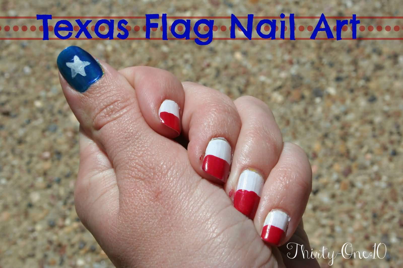 Texas Flag Nail Art