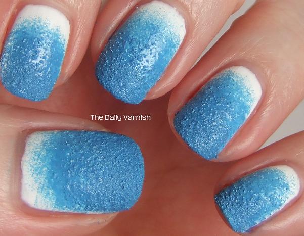 Textured Blue Gradient Nail Art