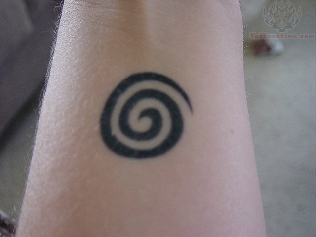 Tiny Spiral Tattoo On Arm