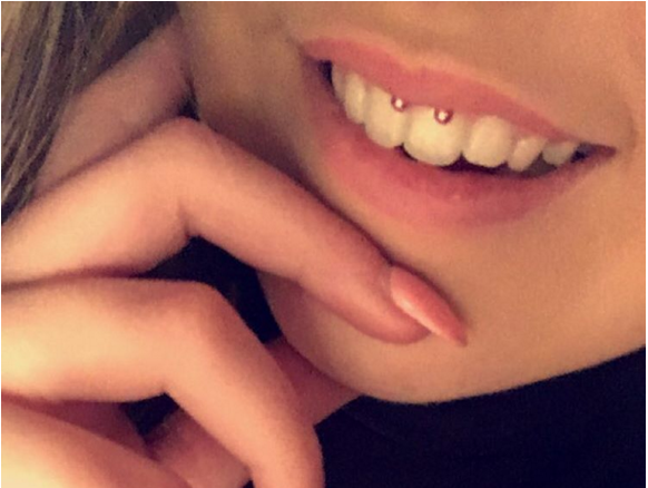 Top Lip Smiley Piercing For Girls