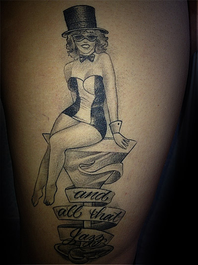 Traditional Pin Up Girl Tattoo