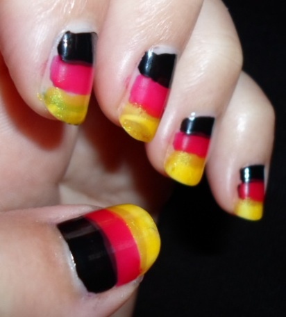 Tri Color Germany Nail Art