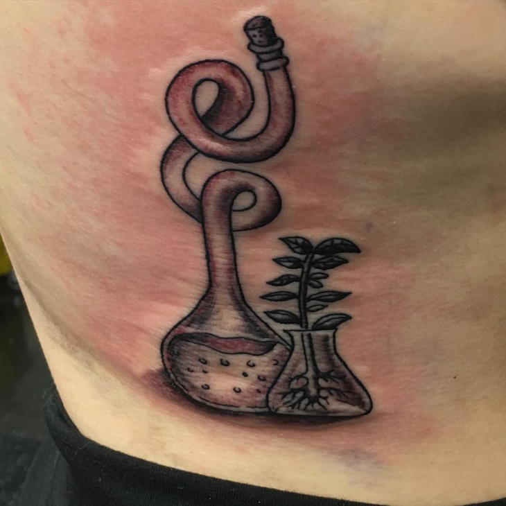 Unique Science Tattoo On Hip