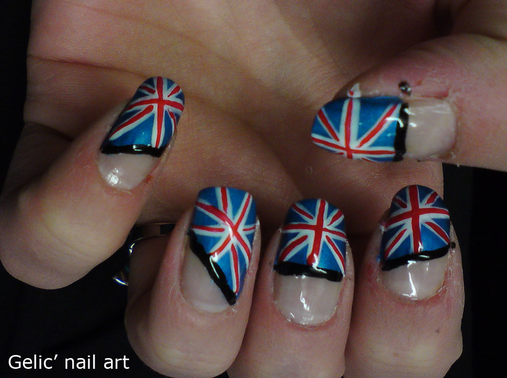 United Kingdom Flag Gelic Nail Art