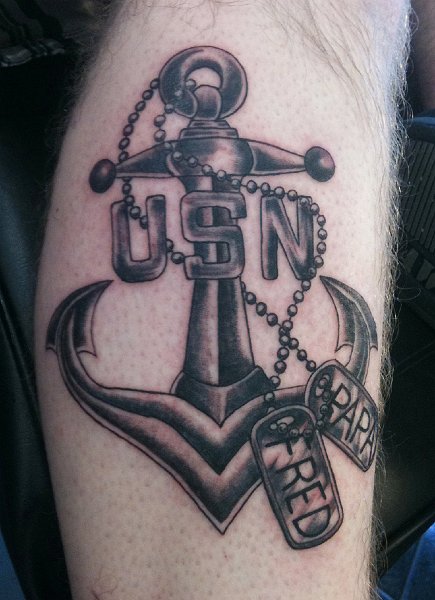 United State Navy Anchor Tattoo