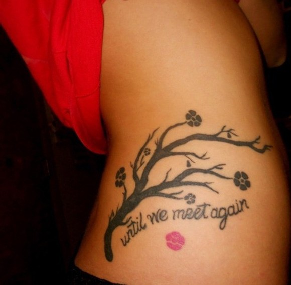 Until We Meet Again Remembrance Tattoo On Hip For Girls