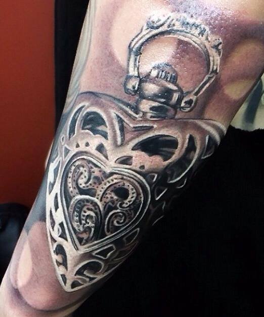 Vintage Retro Heart Locket Tattoo On Arm By Levi Barnett