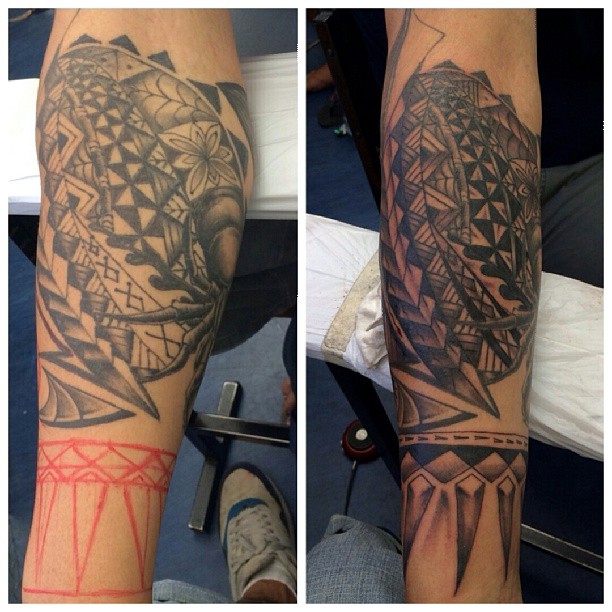 Western Tribal Tattoo On Arms