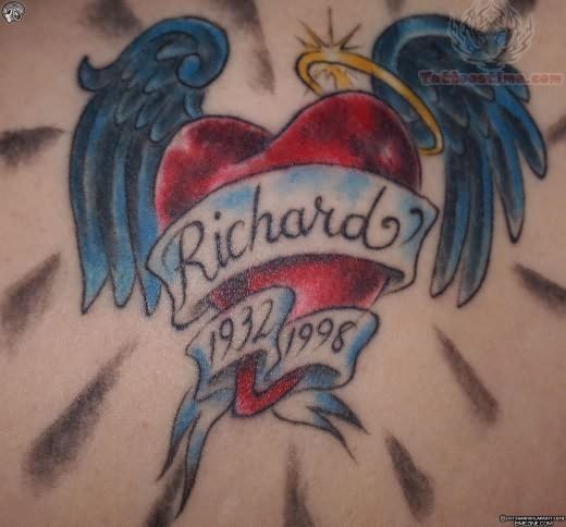 Winged Heart Remembrance Tattoo