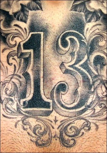 Wonderful 13 Number Tattoo