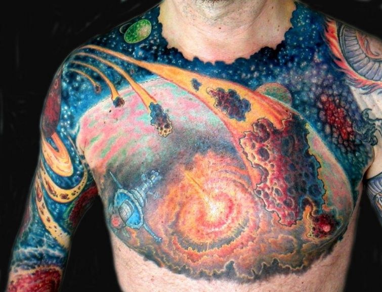 Wonderful Astronomy Science Tattoo For Men