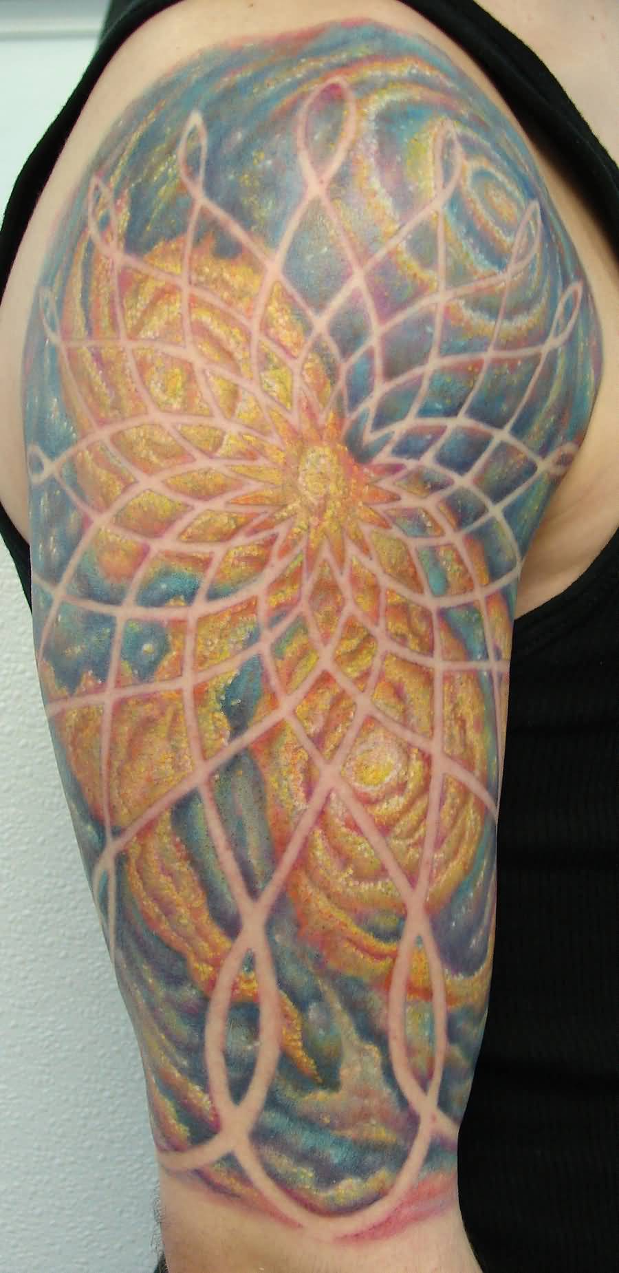 Wonderful Galaxy Spiral Tattoo On Right Half Sleeve By Gabrielcece
