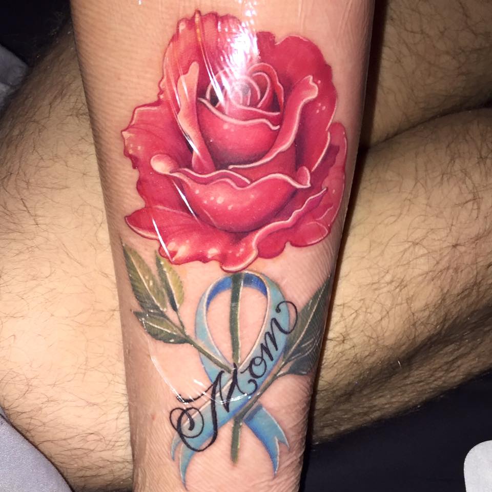 Wonderful Memorial Rose Tattoo For Mom By Jesse Goetscius
