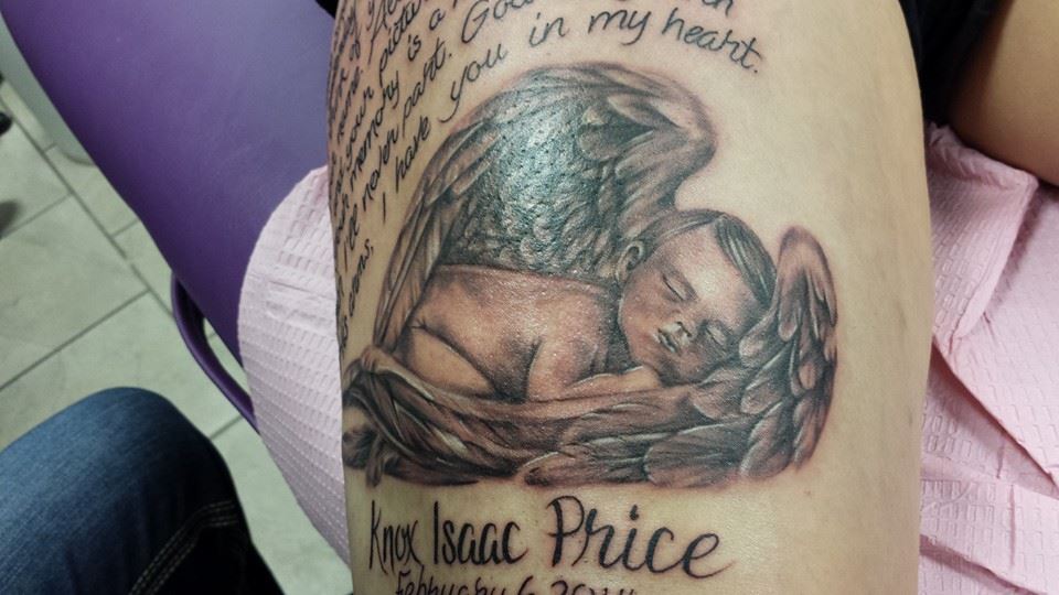 Wording With Baby Remembrance Tattoo
