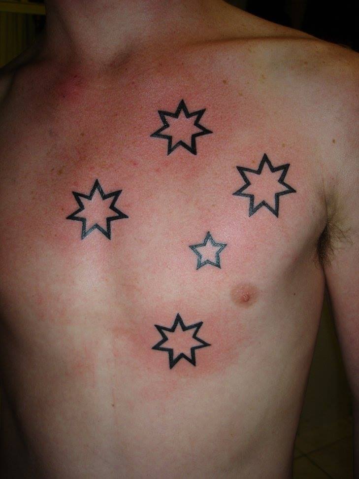 Southern Cross Tattoo by Clinton Osborne of Eternal Tattoo, Shepparton, Australia