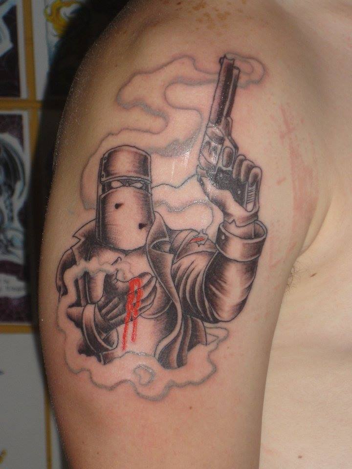 Ned Kelly Tattoo by Clinton Osborne of Eternal Tattoo in Shepparton, Australia
