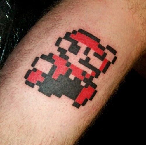 8 Bit Mario Tattoo