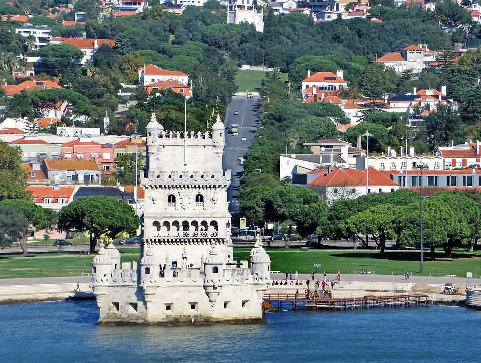 Aerial View Of Belem Tower