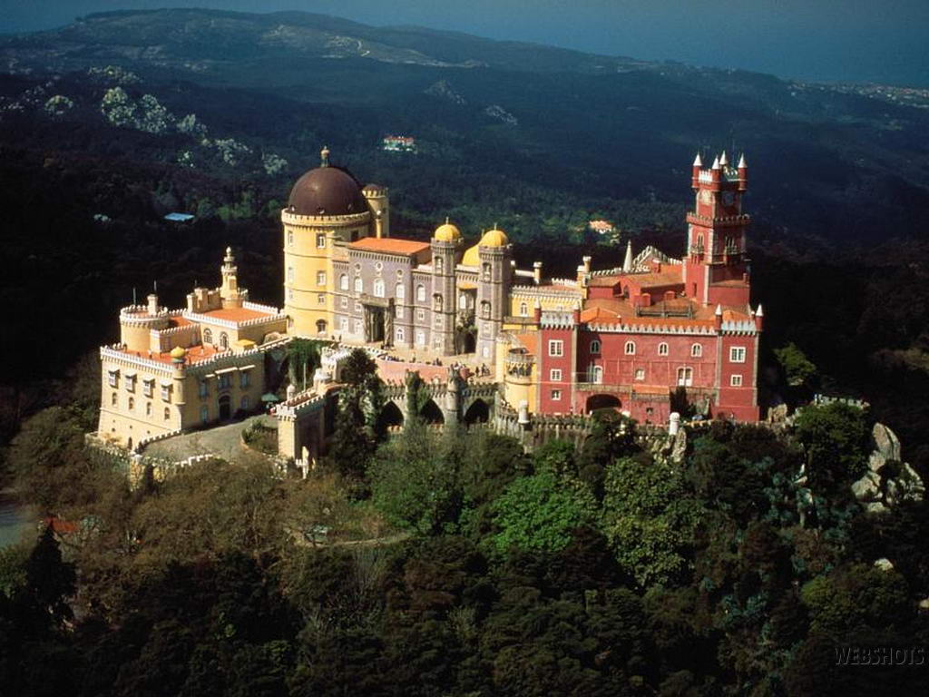 Aerial View Of Pena Palace In Portugal