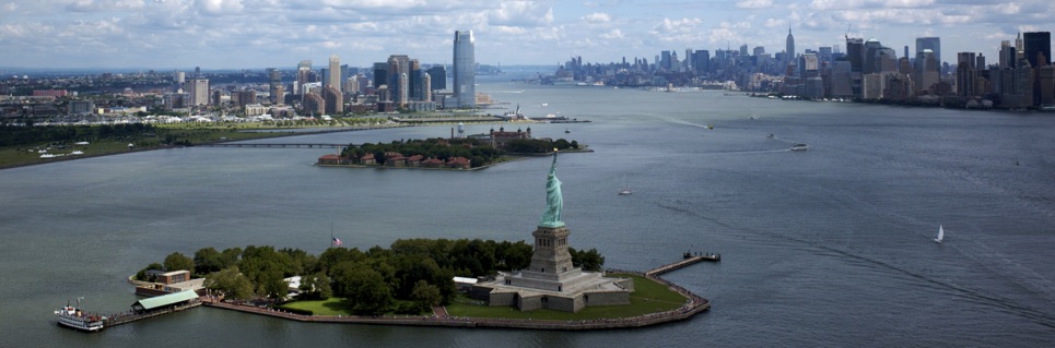 Aerial View Of Statue Of Liberty