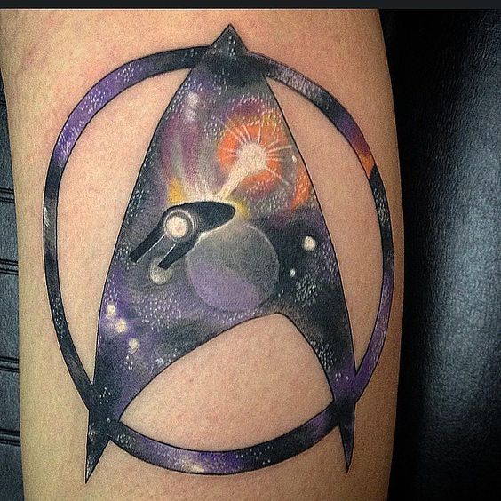 Amazing Galaxy Star Trek Insignia Tattoo