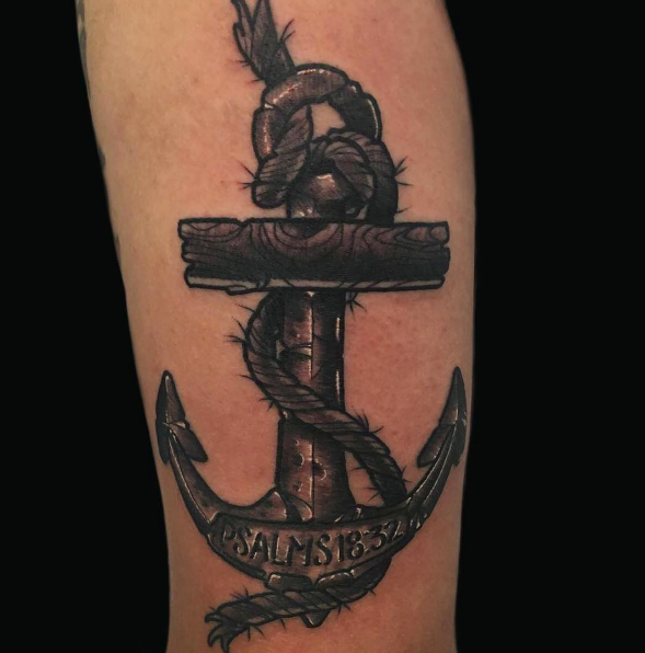 Anchor Piece Tattoo On Half Sleeve by Chad Lambert