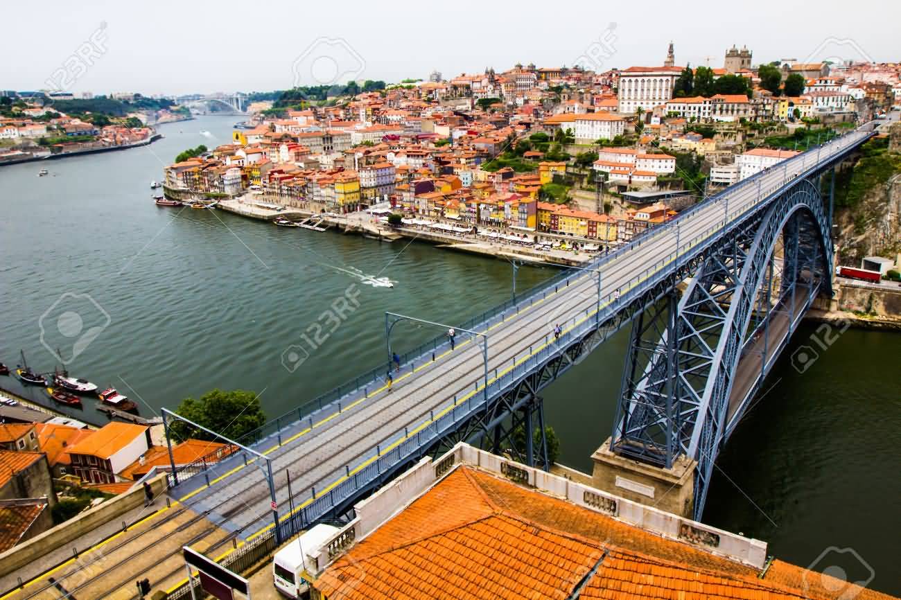 Ancient City Porto And Metallic Dom Luis Bridge Picture