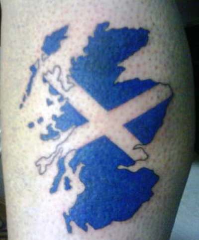Attractive Scottish Flag Tattoo