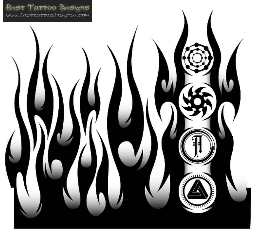 30+ Flame Tattoo Design Stencils