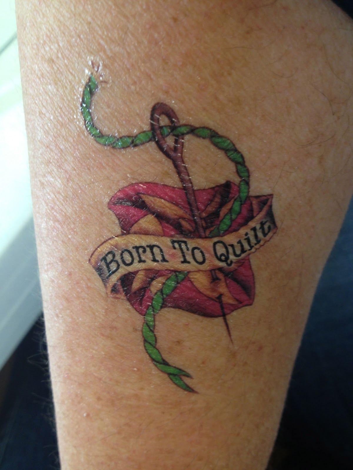 Awesome Born To Quilt Tattoo