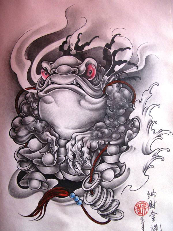 Awesome China Frog Tattoo Design