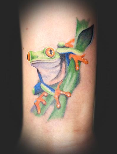 Awesome Cute Frog Tattoo