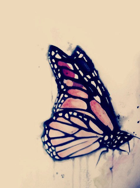 Awesome Monarch Butterfly Tattoo Design