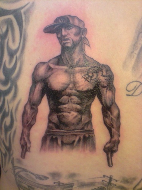 Awesome Muscular Thug Tattoo