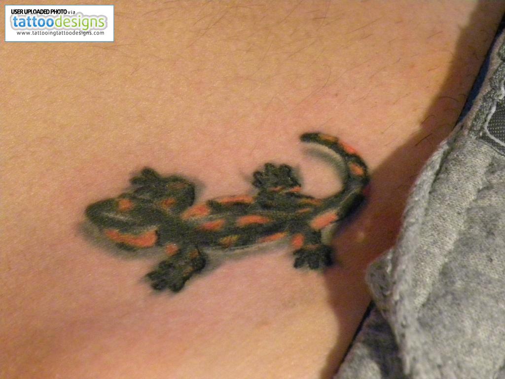Awesome Small Salamander Tattoo