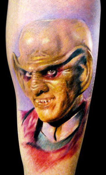 Awesome Star Trek Portrait Tattoo By Adam Kremer
