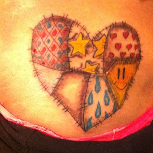 Awful Quilt Heart Tattoo