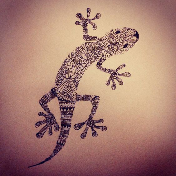 Aztec Salamander Tattoo Design